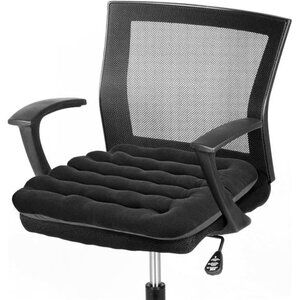 Office chair cushion soft velvet seat pad non slip comfort support black